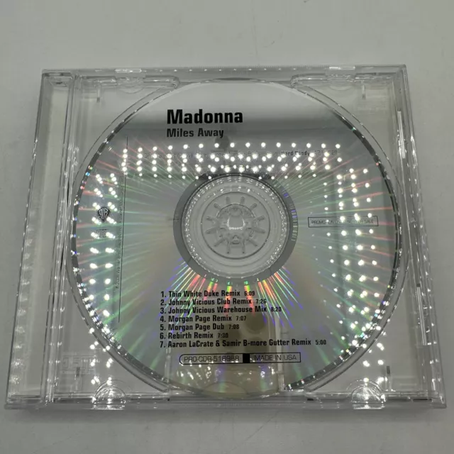 Madonna Miles Away 7 Tracks Promo CD 2008 Rare Replaced Jewel Case
