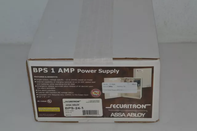 ^^ Securitron Assa Abloy Bps 1 Amp Power Supply Bps-24-1 - New (Thy10)