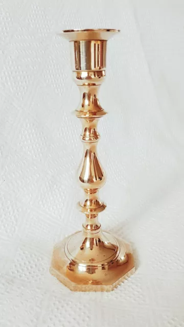 Candlestick ~ Solid Brass ~ Victorian Design ~ 18.5cm Tall