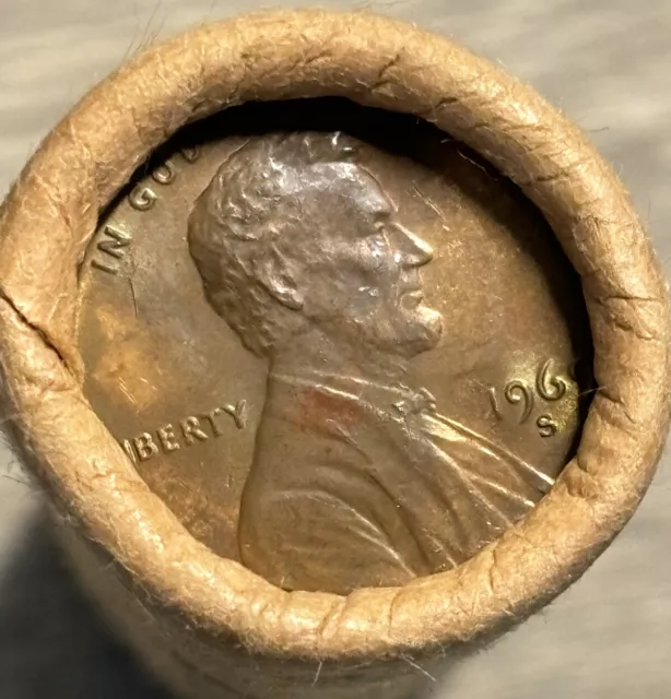 1969-S OBW ROLL (Bank Of America) GEM BU LINCOLN MEMORIAL CENT. Toned End Coins!