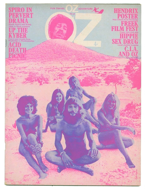OZ MAGAZINE NO.30 with Jimi Hendrix poster. LIGHT BLUE VARIANT