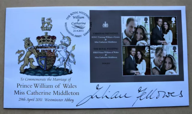 Willaim & Catherine Wedding Ms 2011 Buckingham Fdc Signed Writer Julian Fellowes