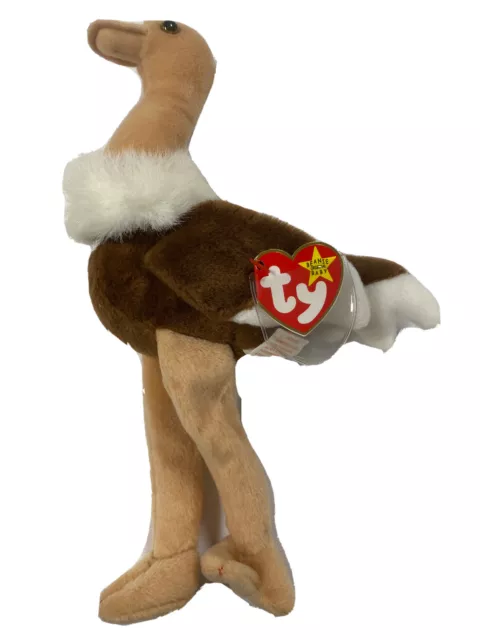 TY Beanie Baby Plush Stretch the Ostrich Stuffed Animal Retired with Tags 1997