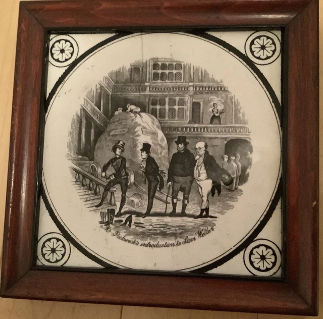 Antique Charles Dickens Transferware Tile 1880’s T & R Boote England