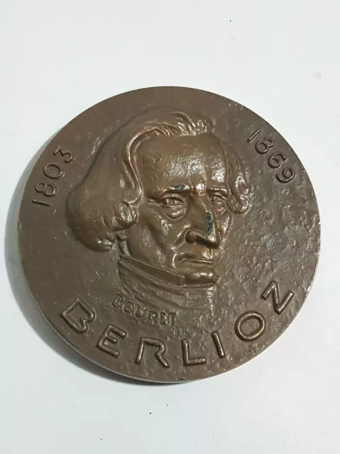 Médaille en bronze Hector Berlioz par Bouret Bronze french medal
