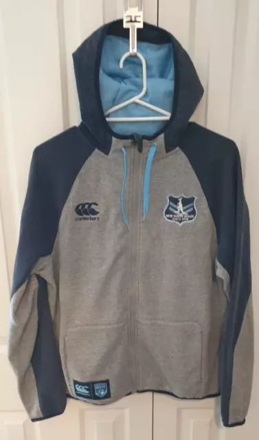 NSW BLUES STATE OF ORIGIN Canterbury CCC Fleece Hoodie Full Zip Jumper. Size M.