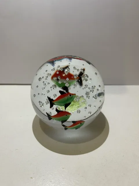Murano Style Fish Paperweight Art Glass