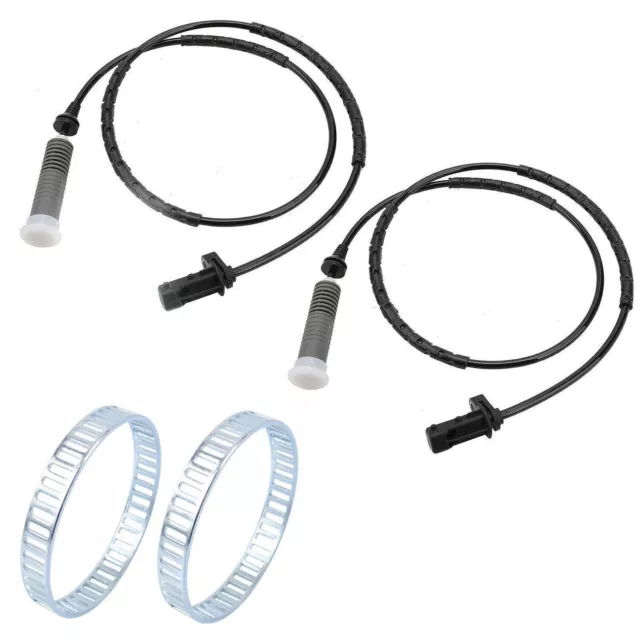 2x ABS-SENSOR + 2x ABS-RING HINTEN FÜR BMW 1er E81 E87 3er Touring E90 E91 E92