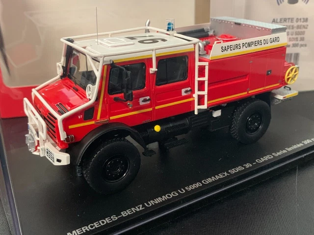 Mercedes Unimog U5000 Pompiers Alerte 1/43 - Miniature Résine - Neuf