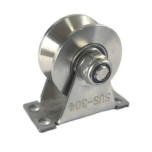 Stainless Steel 2" Sliding Gate V Groove Roller Bearings Pulley Wheels for Tr...
