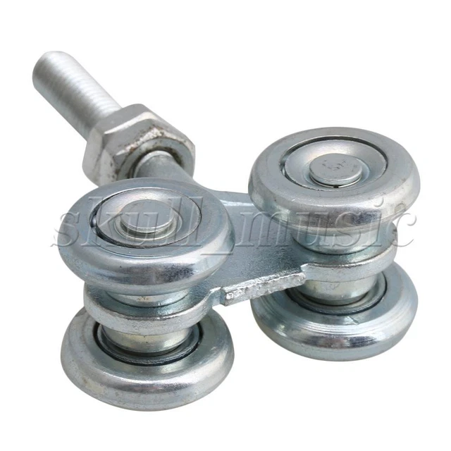 Silver Steel Sliding Track Roller Hanging Barn Door Rail Trolley Wheel H4-3