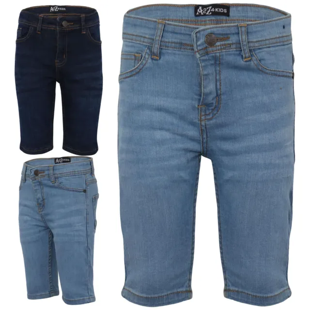 Bermuda Pantaloncini Jeans Comfort Elasticizzato Jeans Bambini Ragazzi Pantaloni