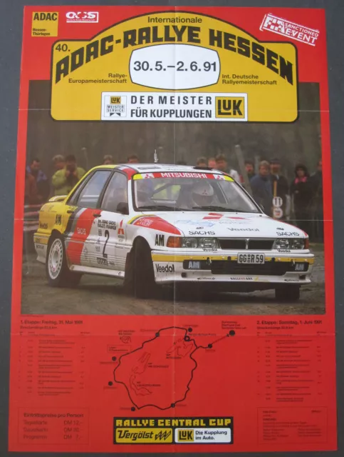 Original Rallye Poster 40. ADAC Rallye Hessen 1991