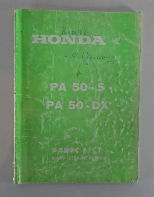 Ersatzteilkatalog / Parts List Honda Mofa PA 50 - S / PA 50 - DX 2. ED