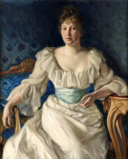 Oil painting young noble lady woman art Fru-Gerda-Vult-von-Steijern-Fanny-Brate