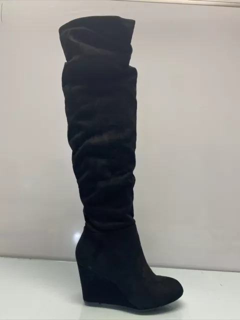 Chinese Laundry Black Wedge Boots Size 8.5