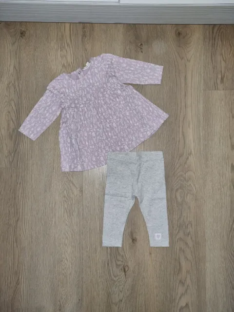 Baby Mädchen Outfit Set Oberteil Tunikabluse Leggins Größe 68