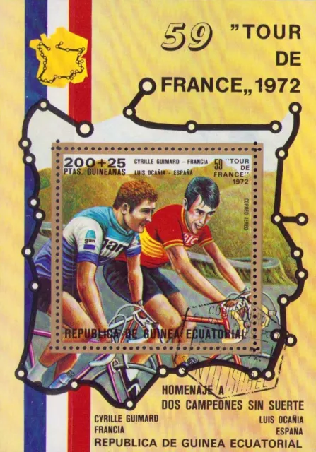 Rep. de Guinea Ecuatorial Block TOUR DE FRANCE  1972 - +sl-60