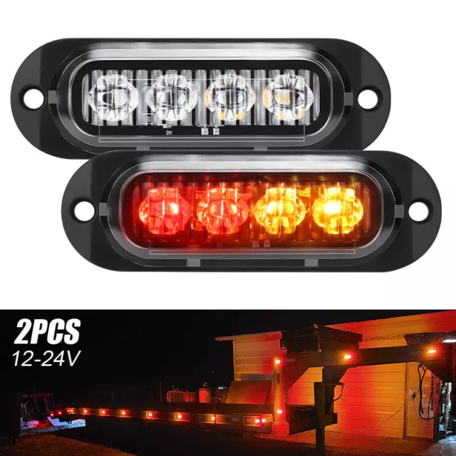 White Amber Red Side Marker LED Clearance lights Truck Trailer Caravan RV 12/24V 3