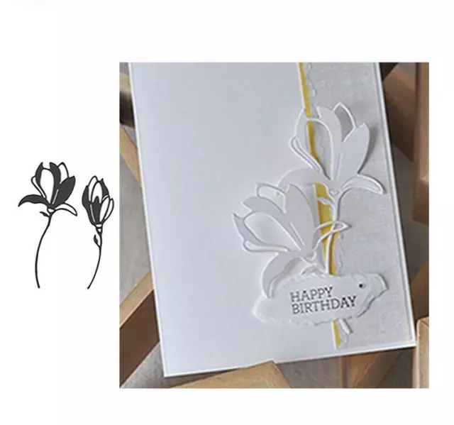 Magnolias Flower  Metal Cutting Dies Stencils Scrapbooking Paper Card Embossing