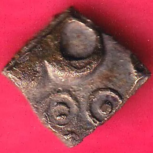 Ancient India Vidarbha Taurine Symbol Punch Marked Copper Coin #Z35