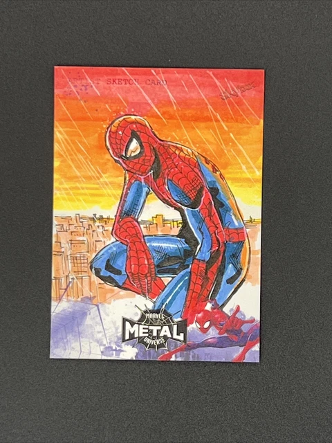 2022 Marvel Metal Universe Spider-Man Original Sketch Card 1/1 Artist: Bnfer