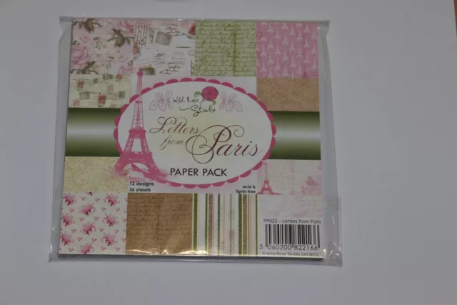 36 Scrapbooking Papier 15,2x15,2 cm Wild rose Studio Paper Pad No.023 From Paris