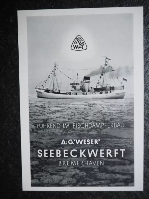 A.-G. "Weser" Seebeckwerft , Bremerhaven , Alte Reklame , 1953 , (H)