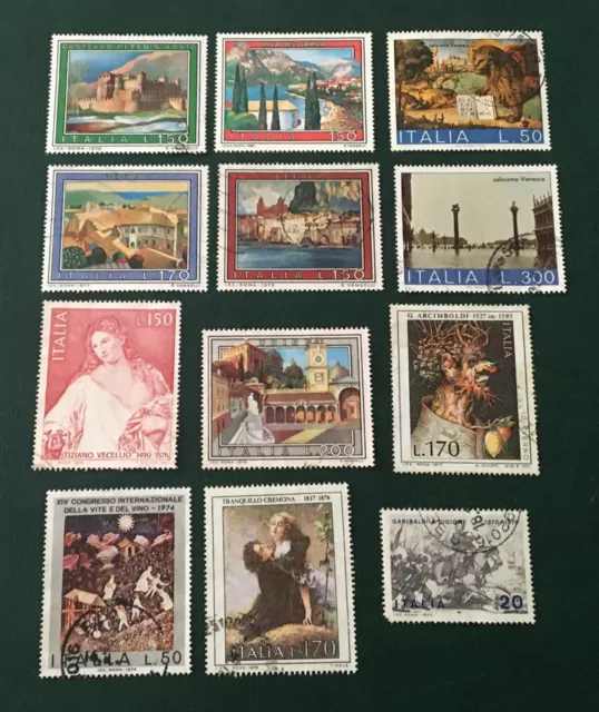 Italy Italia 1974-1981 - 12 used stamps Michel No. 1760, 1539, 1578, 1464