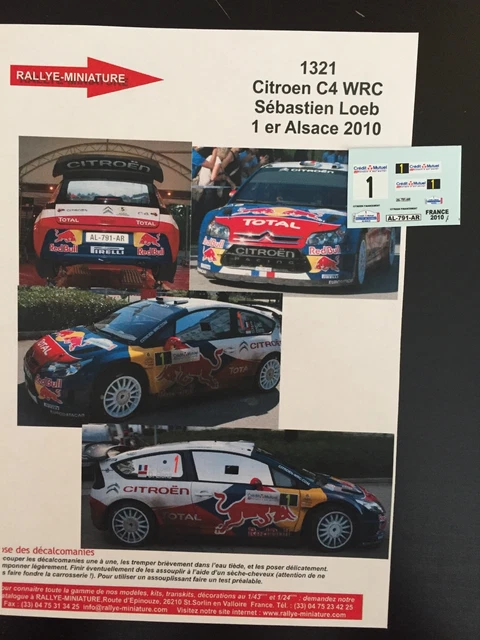 Décalcomanies 1/24 Pour Citroën C4 WRC Sébastien Loeb Rallye Bulgarie 2010 - Modélisme