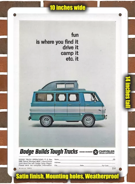 Metal Sign - 1965 Dodge A100 Camp Wagon- 10x14 inches