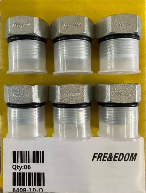 FRE&EDOM 6PC 5/8" Tube OD, 7/8-14 Male Straight Thread O-Ring Boss 6408-10-O