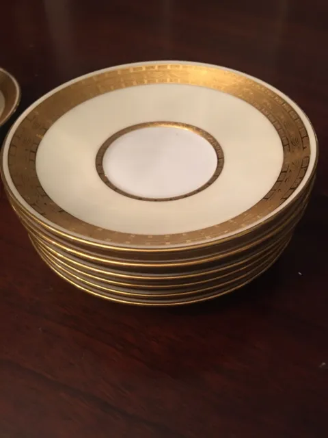 Minton Gold Encrusted “Embassy” Set Of 6 Saucers K108