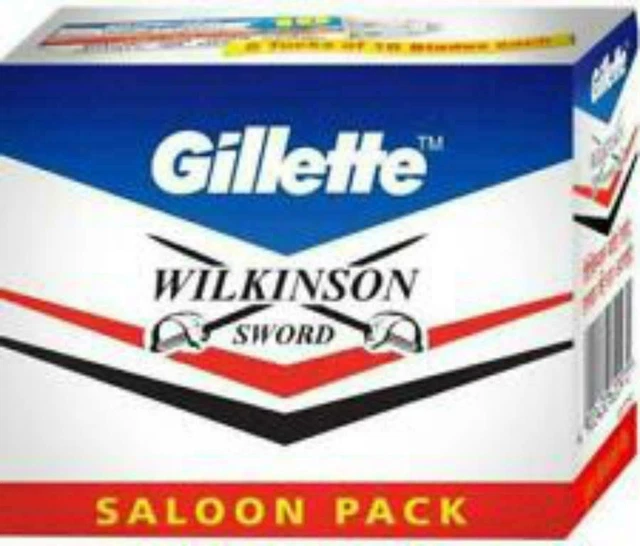 Doppio Filo Gillette Wilkinson Rasoio Lame Platino Rivestito 6 x 50 =3 00 Pezzi