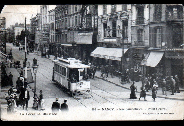 NANCY (54) TRAMWAY Ligne 11 N°50 au COMMERCE "LE SUEZ" & RESTAURANT animé