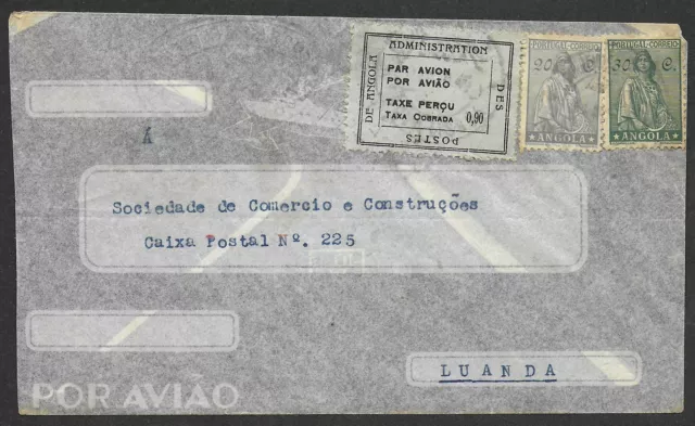Portuguese Angola covers 1943? Airmailcover with Airmail Label to Luanda