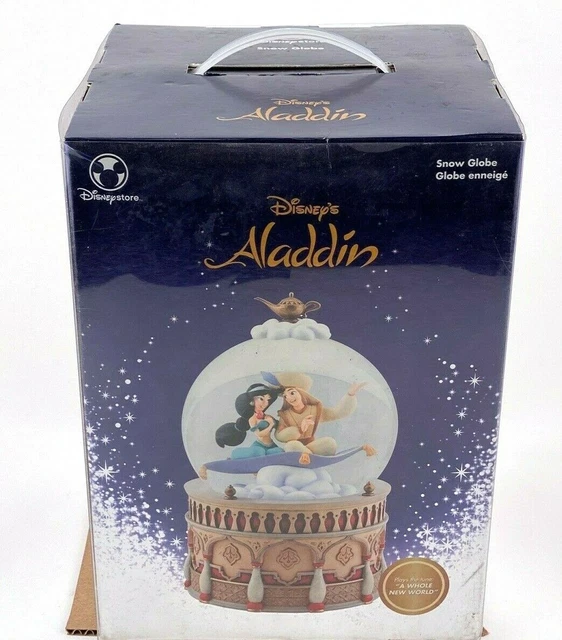 DISNEY ALADDIN JASMINE Snow Globe Music Box A Whole New World 13" Size