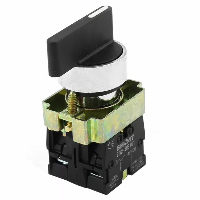 ZB2-BE101 SPDT 2NO 4 Terminal 3-Position Rotary Selector Switch AC600V 10A