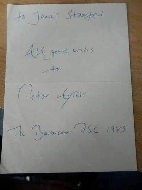 Peter  Eyre  -  British  Actor  -  Autograph