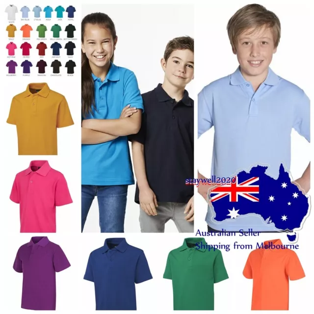 Jb's Kids School Polo Shirts With Cotton Blend Pique fabric Sun Protection 2KP