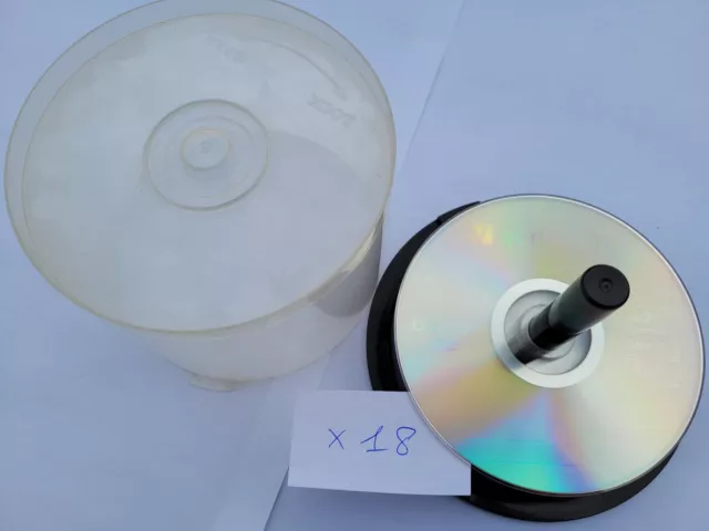 Lot de 18 DVD-R Verbatim 4,7 Go / 120 mn en spindle sans boitiers