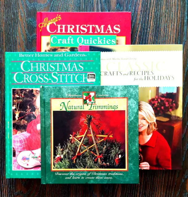 4 vintage Christmas project books: crafts, gifts, decor, recipes, for all ages