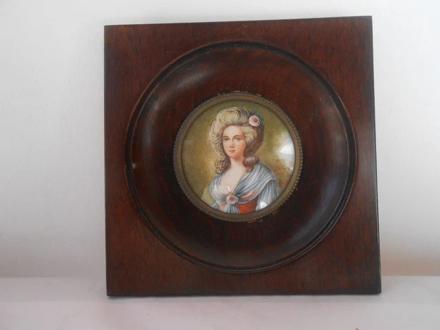 rare ancienne broche miniature peint fleurs sur porcelaine 1900 1950