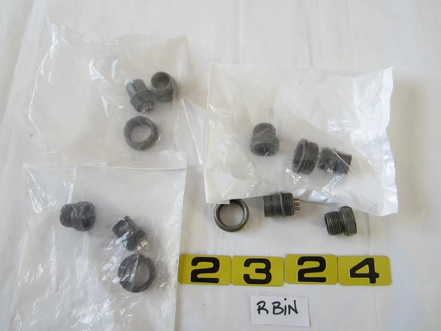 Amphenol Ms3106A14S-6P 7301640 6 Pin Military Connector Kit   Lot Of 4