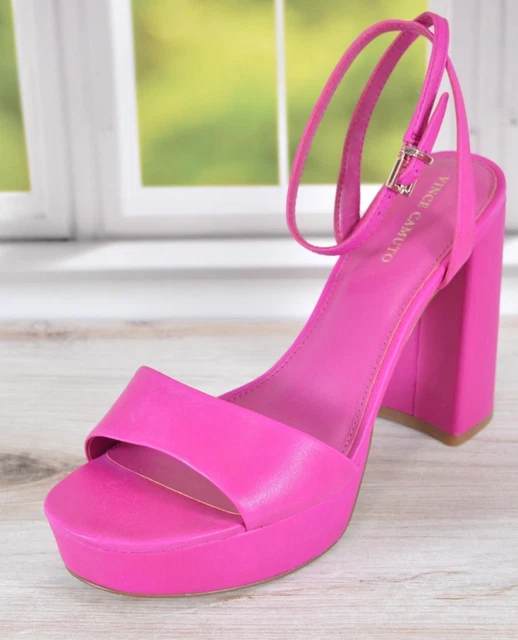 NEW Vince Camuto VC-PENDRY Leather Platform Sandals Shoes Size 8.5 VIRTUAL PINK