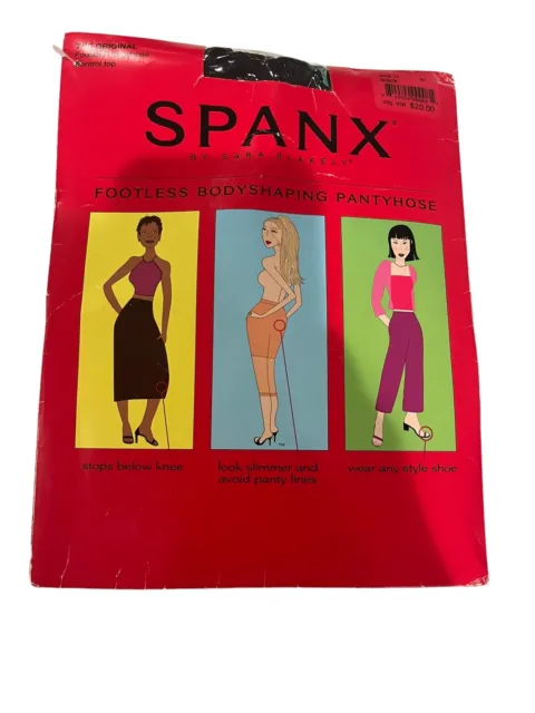 New Spanx The Original Footless Body Shaping Control Top Pantyhose Black Size D
