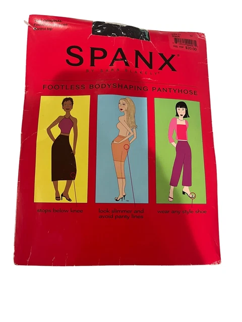New Spanx The Original Footless Body Shaping Control Top Pantyhose Black Size D