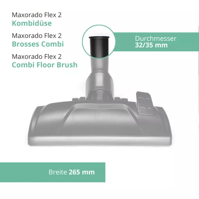 Premium Aspirateur FLEX2 - 32/35 MM Pièce de Rechange Pied Buse Combinée