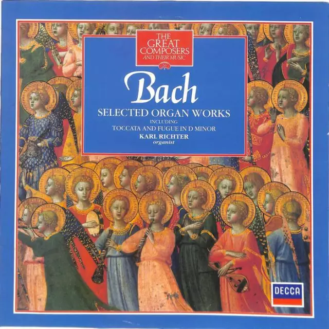 Bach / Karl Richter Selected Organ Works UK LP Album 1984 411003-1 Decca EX-