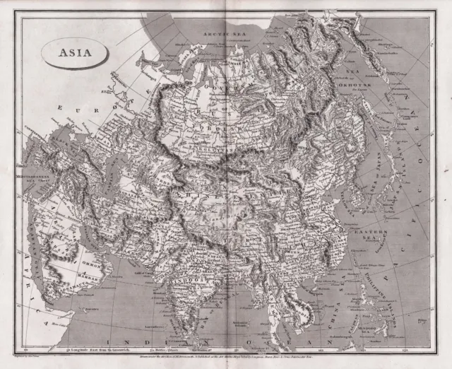 Asia Asien China Korea Japan Arabia India Karte map Arrowsmith 1806